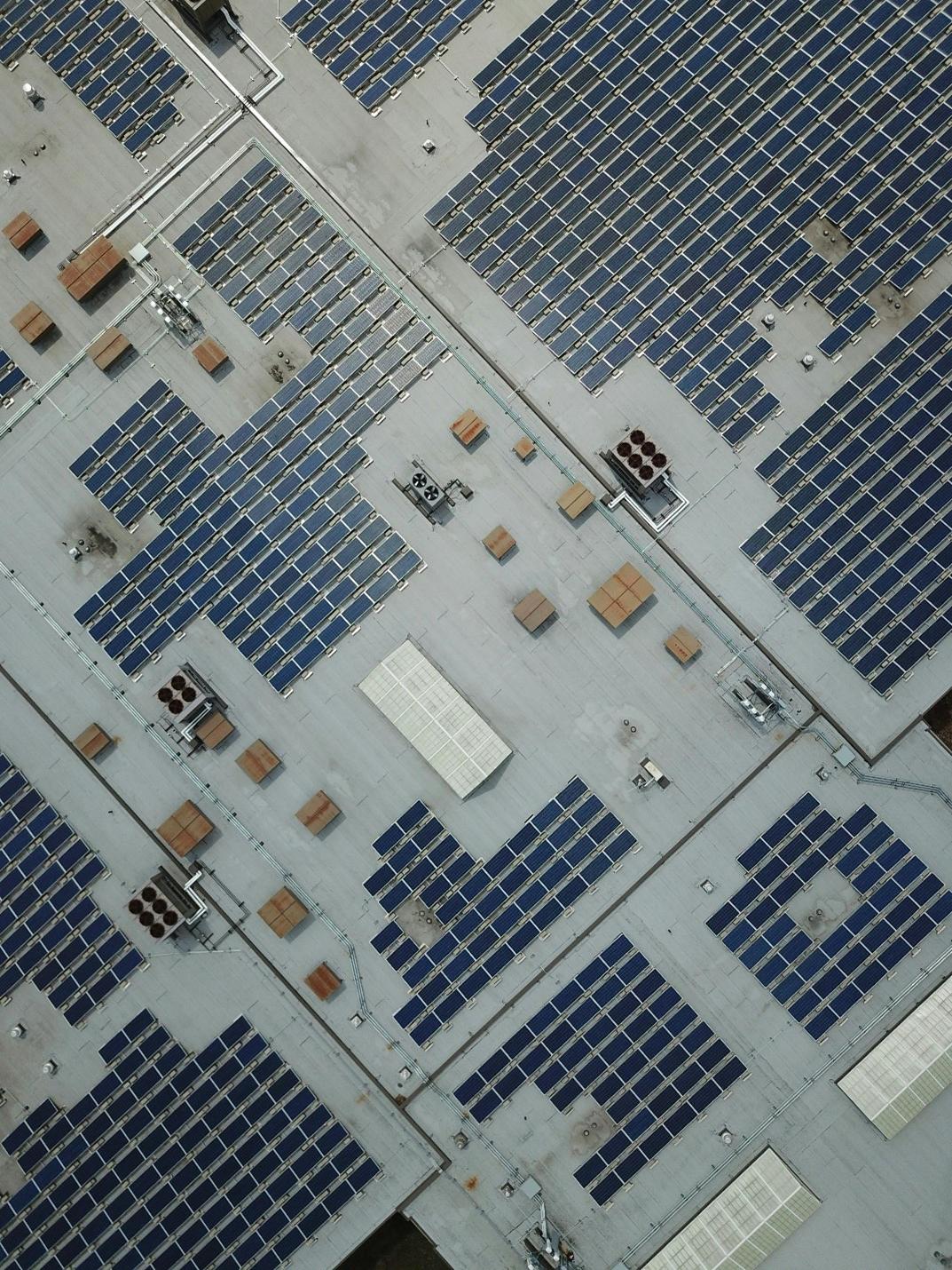 Solar panels on roof