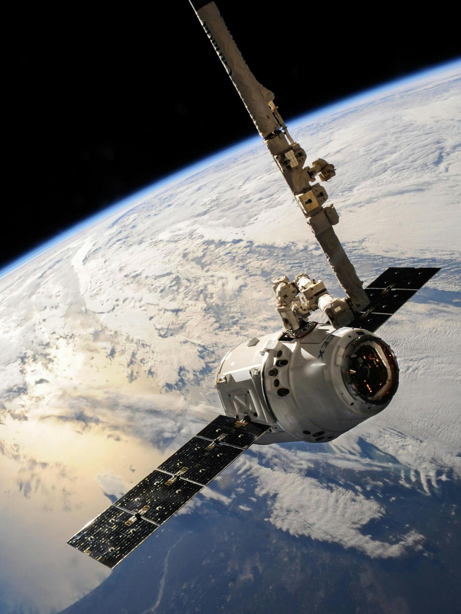 Satellite in space above Earth